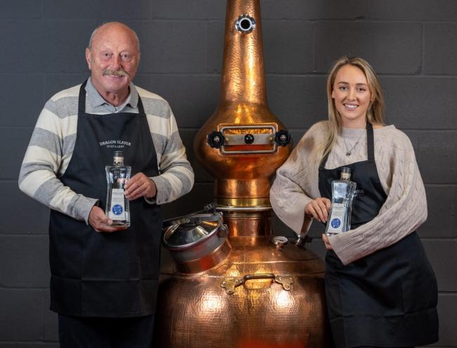Father and daughter Paul and Yasmin Gibson owners of Dragon Slayer Distillery