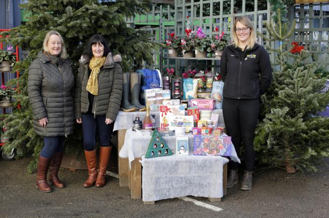 Winner Anne Scott and nominee Lynn Metcalfe (left) with Store Manager Laura Clements (right) and the prize hamper at Mole Country Store in Piercebridge Picture: STUART BOULTON