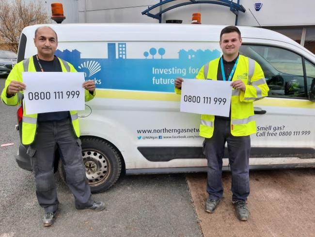 Northern Gas Networks emergency response engineers raise awareness of the National Gas Emergency number