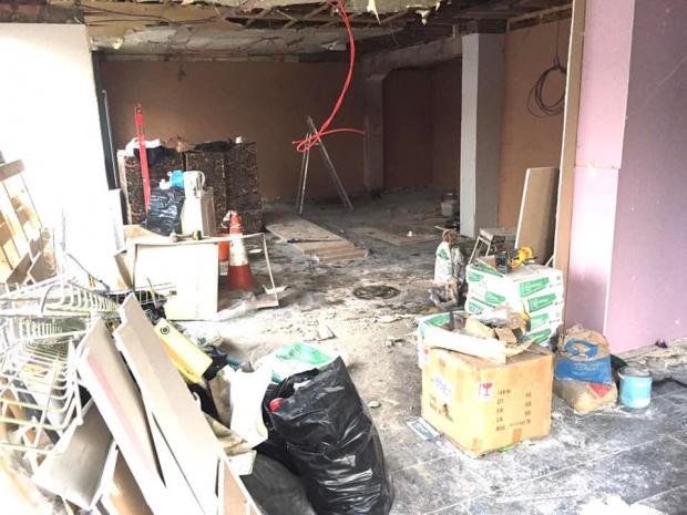 Darlington and Stockton Times: Work began on the new premises earlier in December. Picture: FOOTPRINTS CHRISTIAN BOOKSHOP FACEBOOK