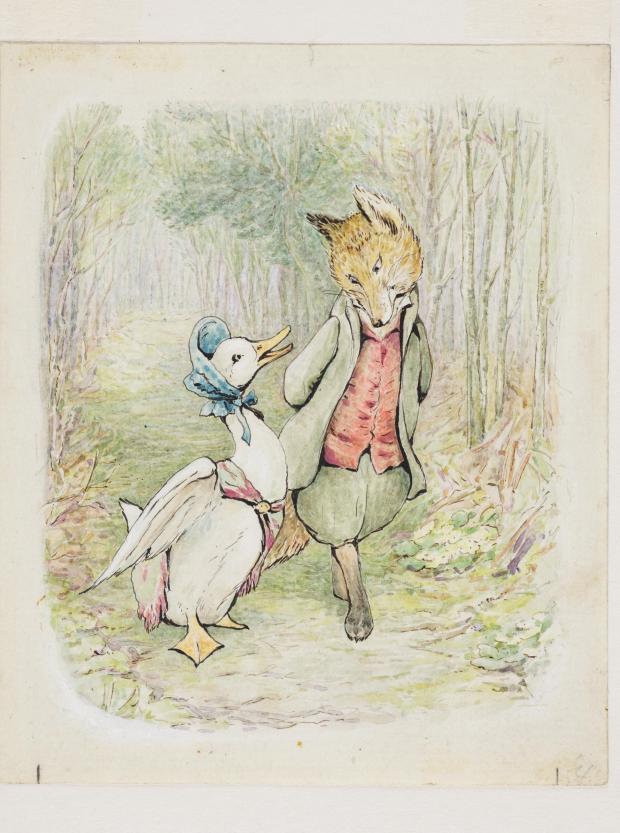 Darlington and Stockton Times: A Beatrix Potter watercolour and ink on paper illustration, The Tale of Jemima Puddle-Duck artwork, dated 1908, which will be on show at the Beatrix Potter: Drawn to Nature at the Victoria and Albert Museum, London, February 12, 2022 – January 8, 2023. Undated handout via PA.
