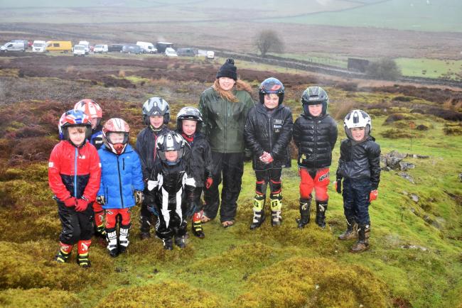 Katy Astwood with her Richmond Motor Club young trial trainees on Monday at the Boxing Day Trial – Sam Chapman, Joseph Larkin, George Rennison, Isaac Tiplady, Alfie Astwood, Josh Dent, Alfie Drachenber, Ashley Pulman and Edward Gospel