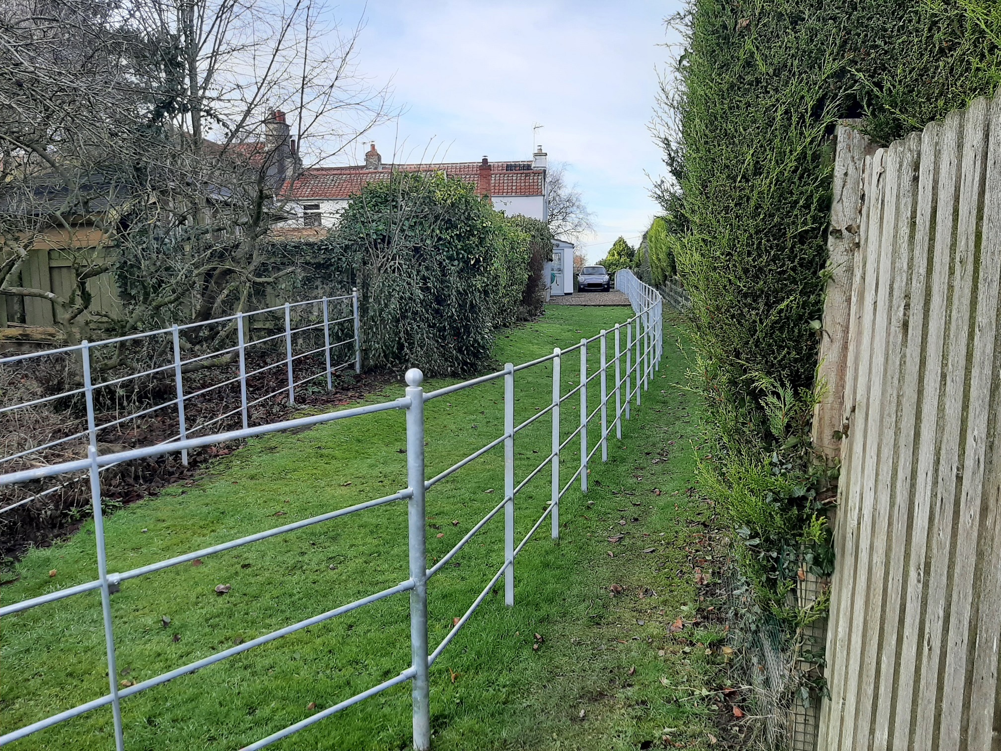 A fence has been erected on the ancient Old Lane at East Harlsey 