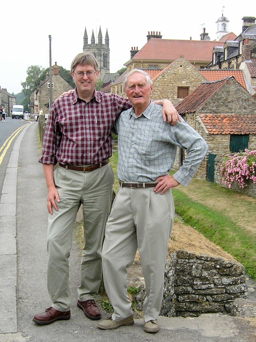 Ronald and Stephen Cussons pictured outside the family home in Helmsley
