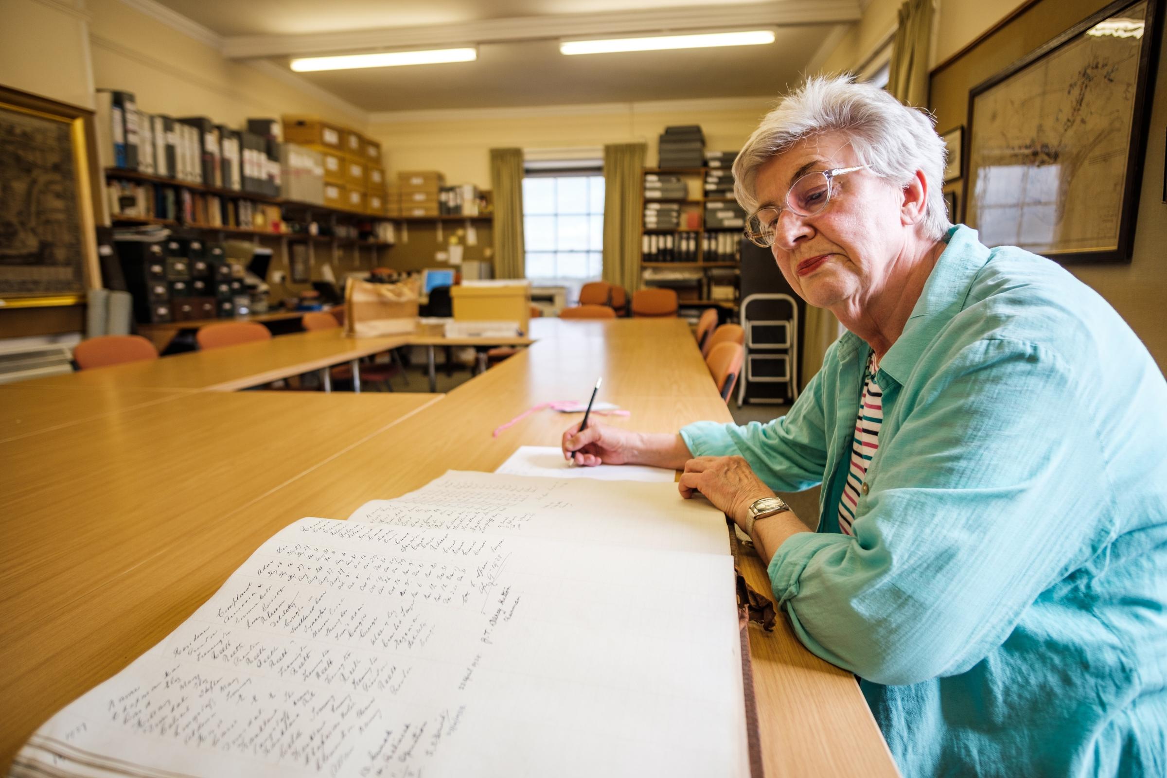 Jane Hatcher, researching in the Richmondshire Museum. Picture: Guy Carpenter