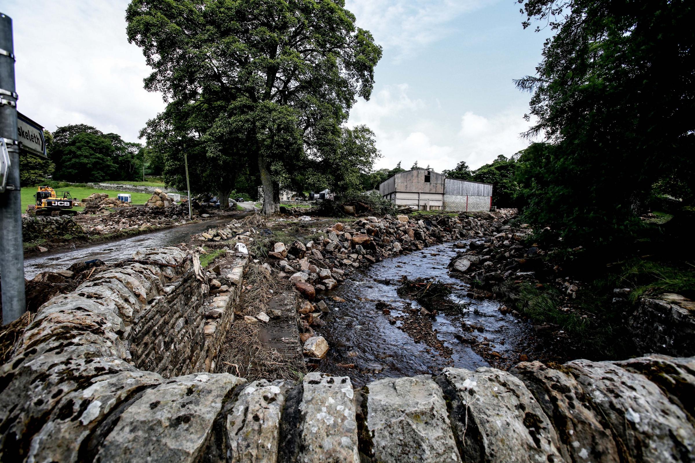 The aftermath of a flooding incident in Arkengarthdale, North Yorkshire, in 2019. Picture: SARAH CALDECOTT