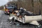Caravan dumped near Darlington and set on fire