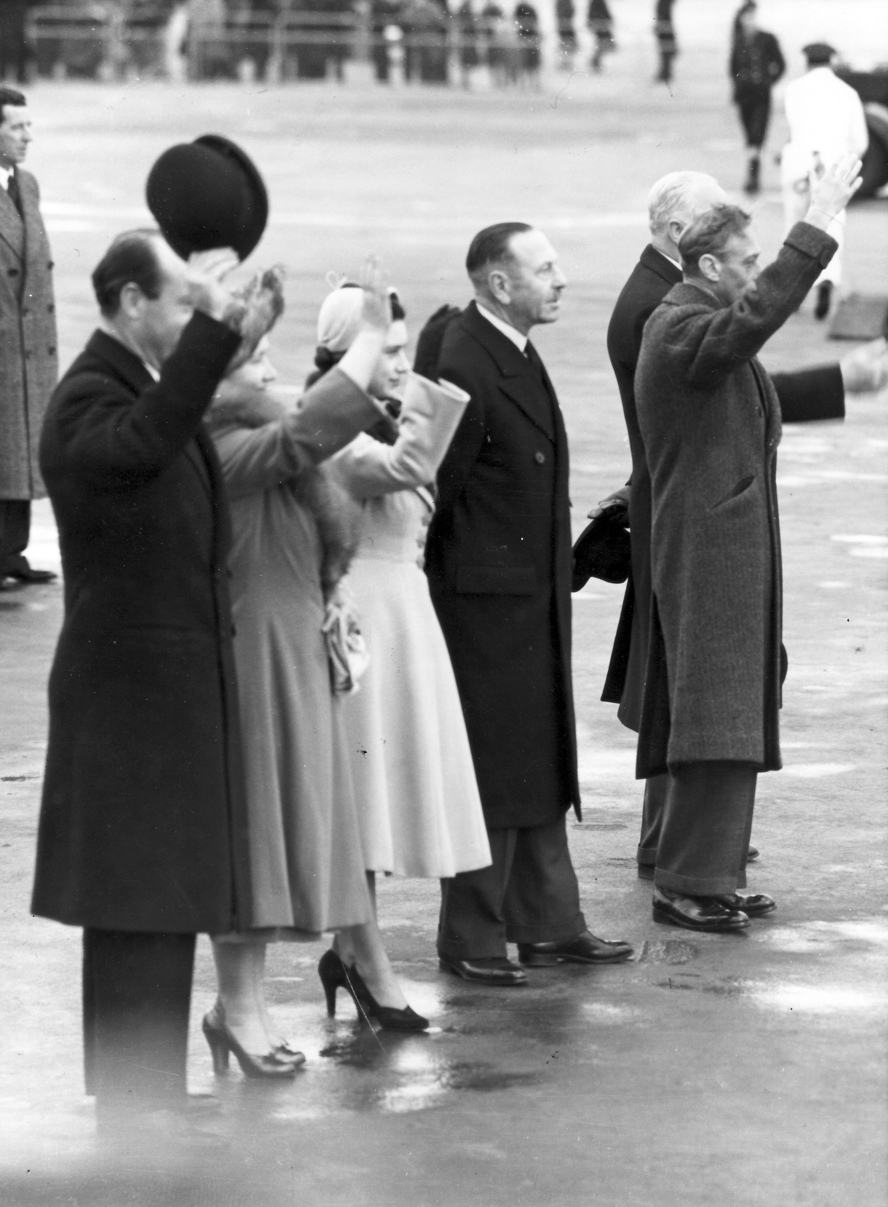 The last public appearance: George VI waves off his daughter Elizabeth on January 31, 1952, on her tour to Kenya. She left a princess but returned days later as queen