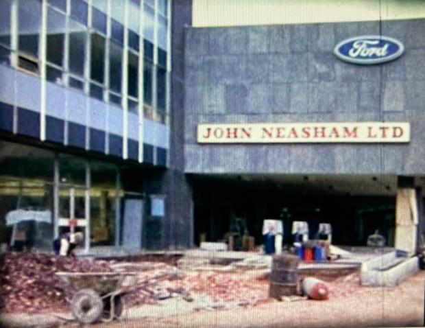 Darlington and Stockton Times: Scenes from the opening video of John Neasham's garage in 1966