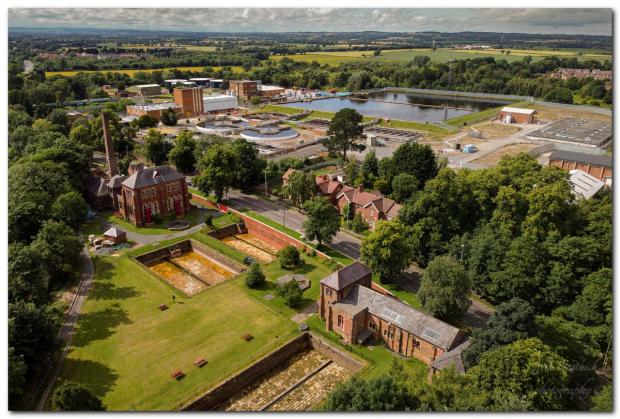 Darlington and Stockton Times: The Tees Cottage Pumping Station in Darlington captured by John Mannick with a drone