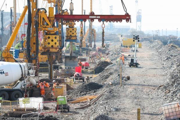 Darlington and Stockton Times: All action on the construction of the South Bank Quay