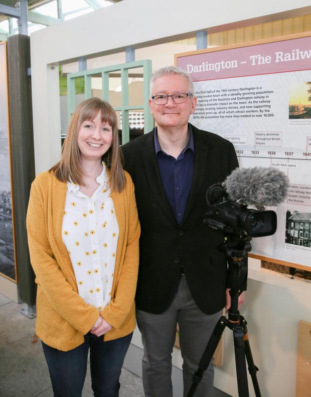 Darlington and Stockton Times: Marie Gardener and Mark Thorburn who are making the Iron & Steam film