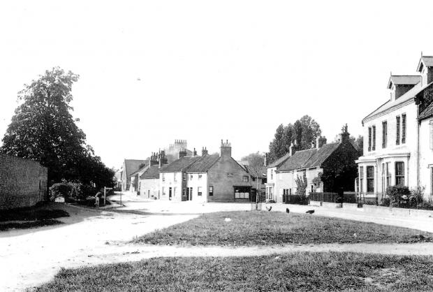 Darlington and Stockton Times: Looking west from Hurworth green towards the junction with Roundhill Road, which is today, on the right, the site of the village store