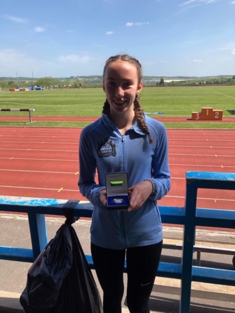 Islay Wilson won a silver medal in the U17 Womens 3,000m at the Yorkshire Track Championships
