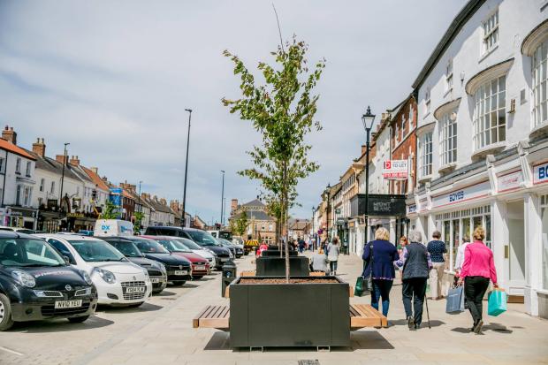 Darlington and Stockton Times: The new planters on Northallerton High Street Picture: SARAH CALDECOTT