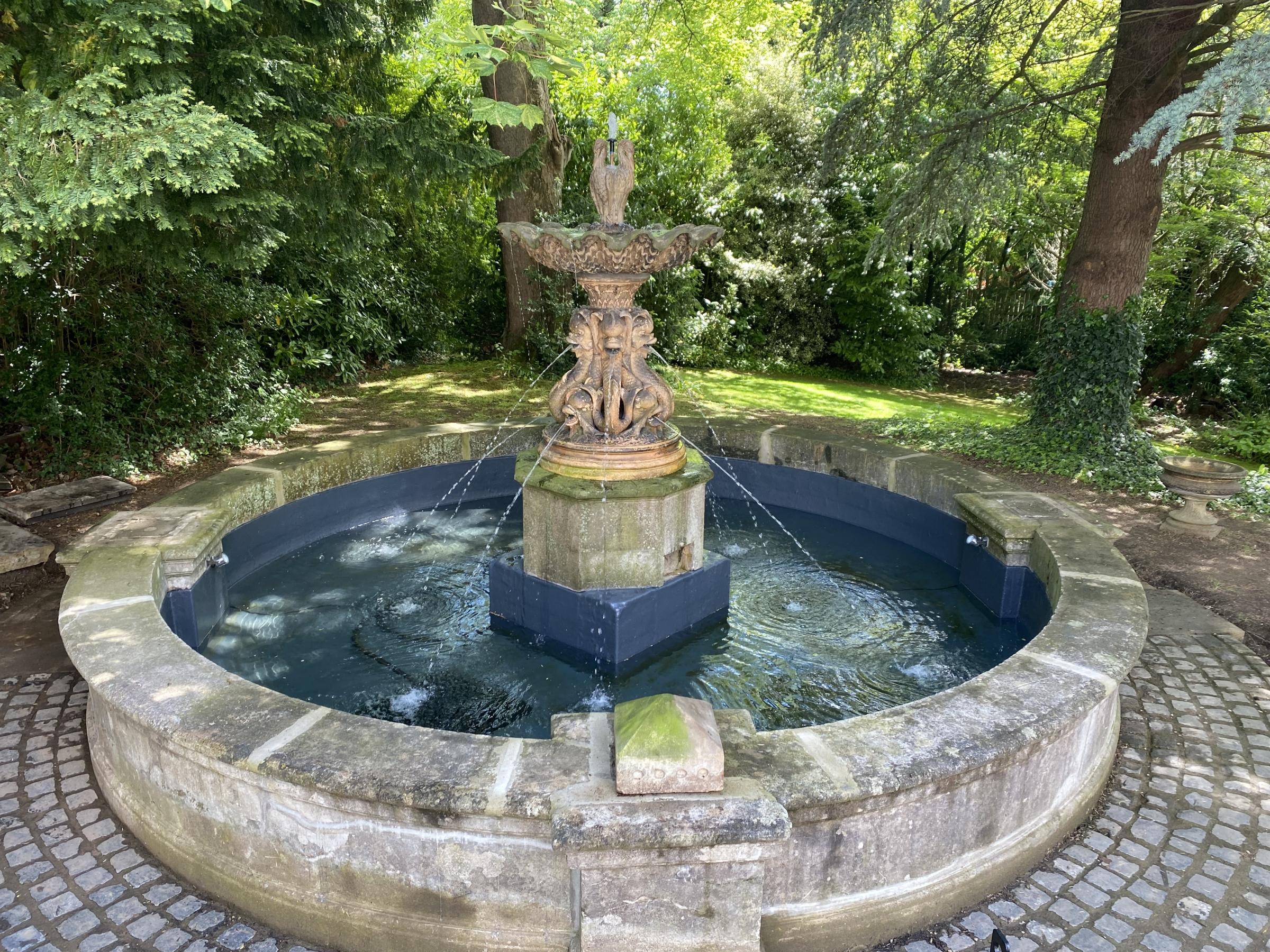 Sir Samuels newly restored fountain in the grounds of Southlands
