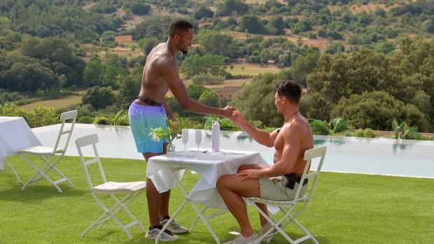 Darlington and Stockton Times: Remi and Jay congratulate each other after their dates on Love Island, tonight at 9pm on ITV2 and ITV Hub. Episodes are available the following morning on BritBox. Credit: ITV