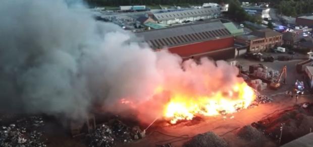 Darlington and Stockton Times: Aerial footage of the fire in Darlington. Picture: Jenii-Louise Gallacher