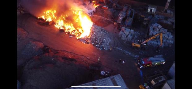 Darlington and Stockton Times: Drone footage captured on Monday night showed the scale of the fire. Picture: MULTIMEDIA ELEVATION