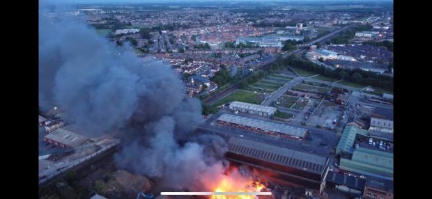 Darlington and Stockton Times: Huge plumes of black smoke could be seen for miles around. Picture: MULTIMEDIA ELEVATION