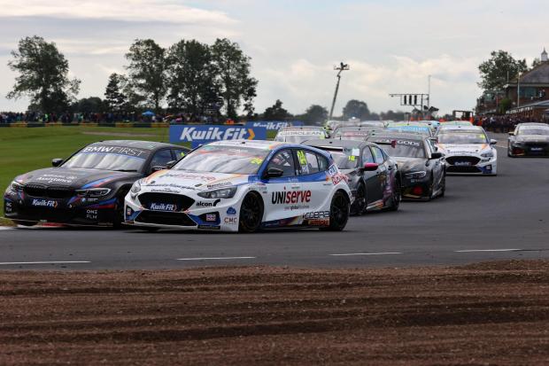 BTCC cars going round Clervaux on the opening lap last year at Croft Circuit       	             Picture: TONY TODD