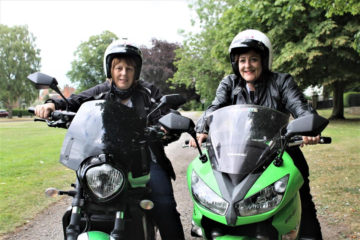 Liz Atkinson, left, and Tina Oxley - The Fairy Bikers. Picture: Peter Barron