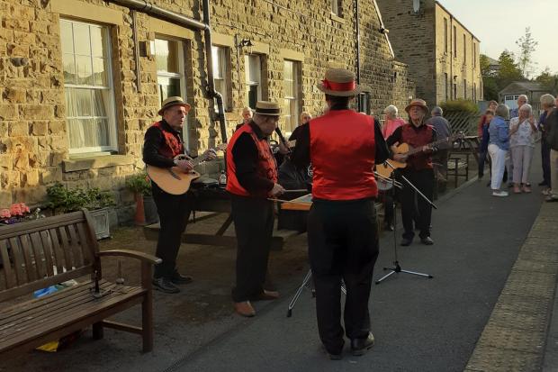 The Swale Valley Stompers getting ready for the Jazz Train