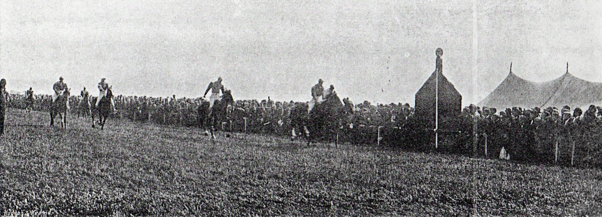 Tommy Loates, a legendary jockey, wins a race at Redcar in 1896 on Silver Fox