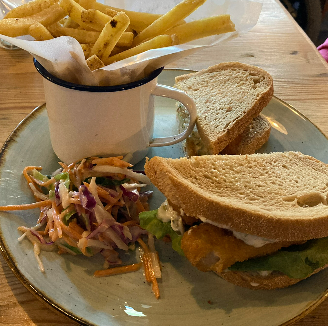The fish finger sandwich, in which the fish fingers drowned into much tartare sauce