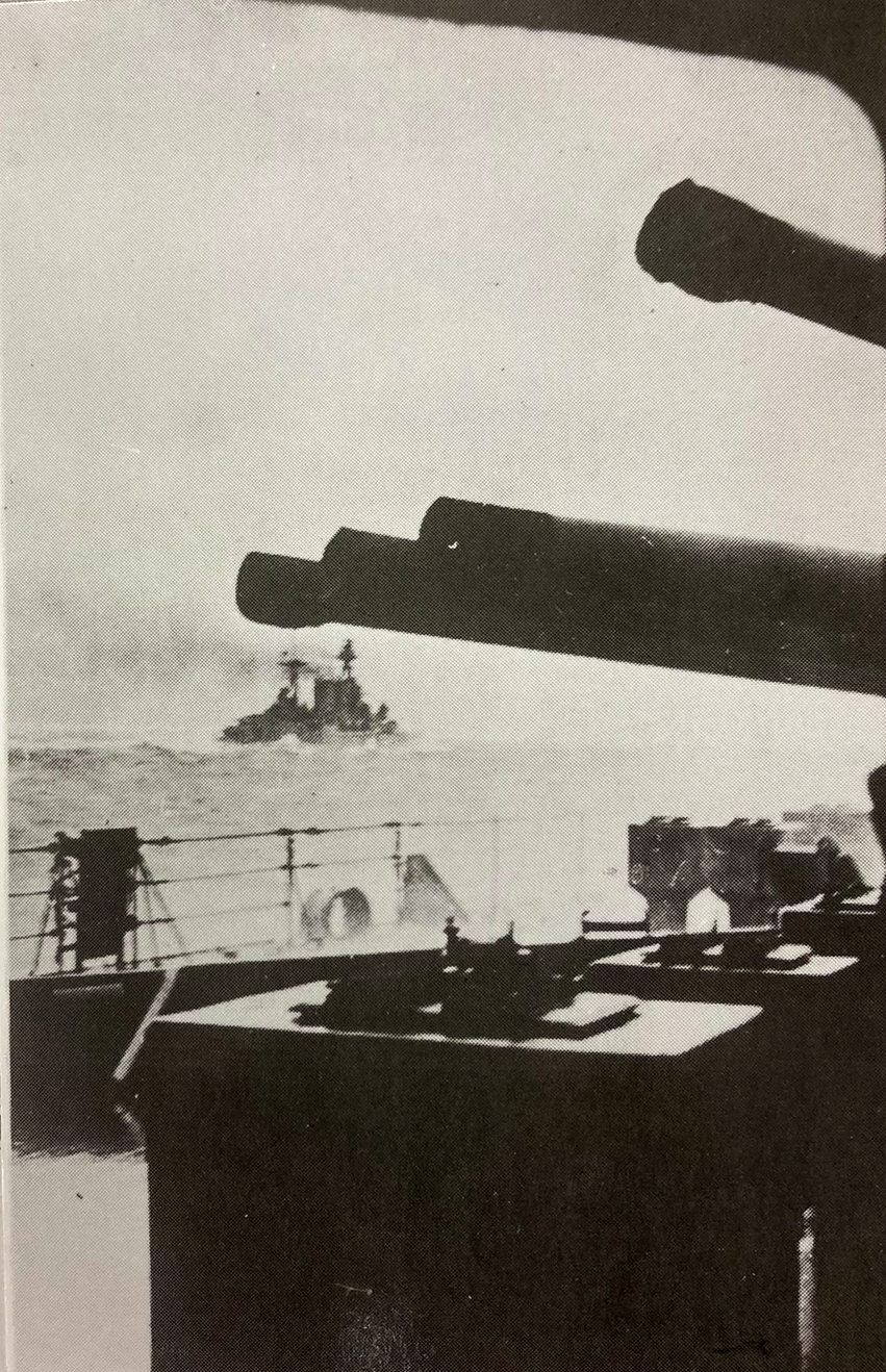 The last known picture of HMS Hood, taken from HMS Prince of Wales on May 24, 1941, as the Hood went into battle against the Bismarck