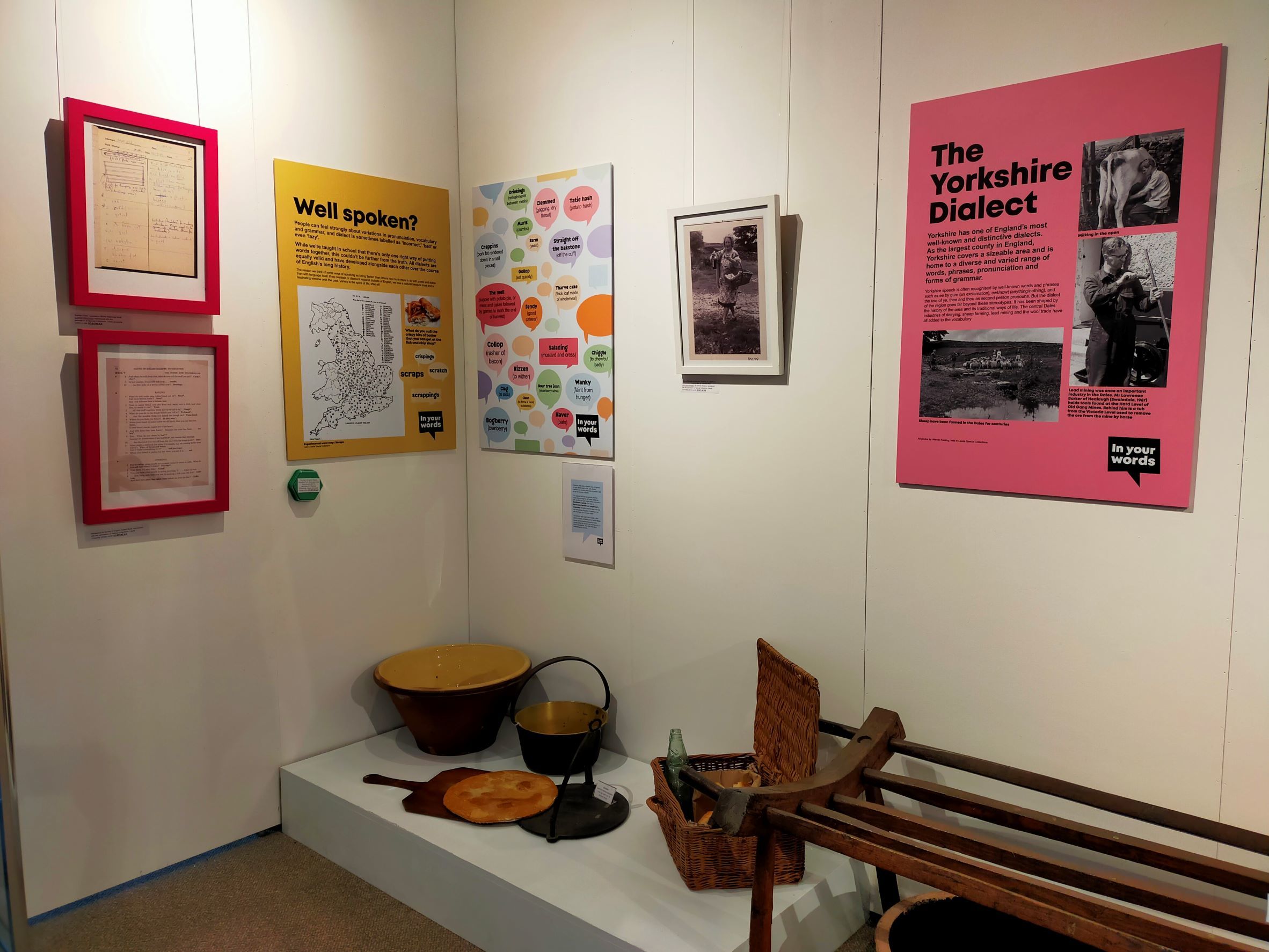 A section of the In Your Words special exhibition at the Dales Countryside Museum