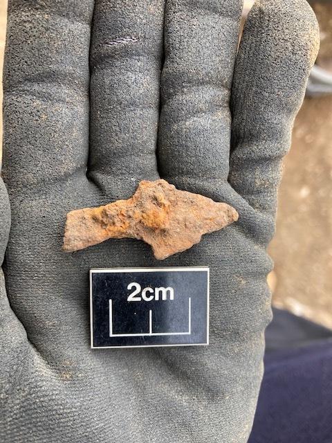 An iron arrow Picture: JB Archaeology