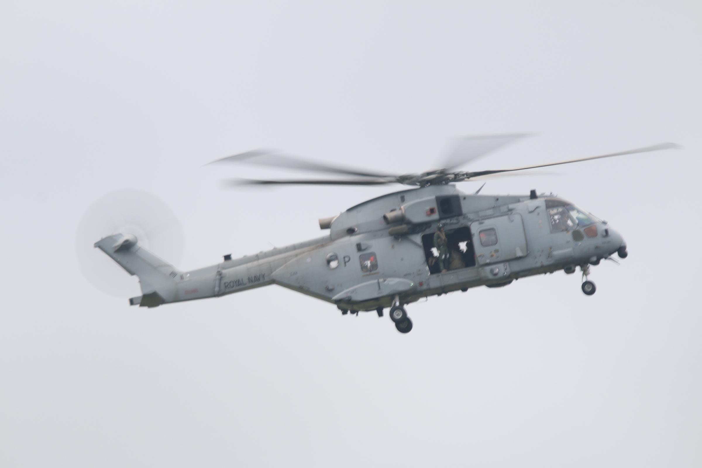 A Merlin Helicopter from HMS Queen Elizabeth flying over North Yorkshire Picture: PHILIP SEDGWICK