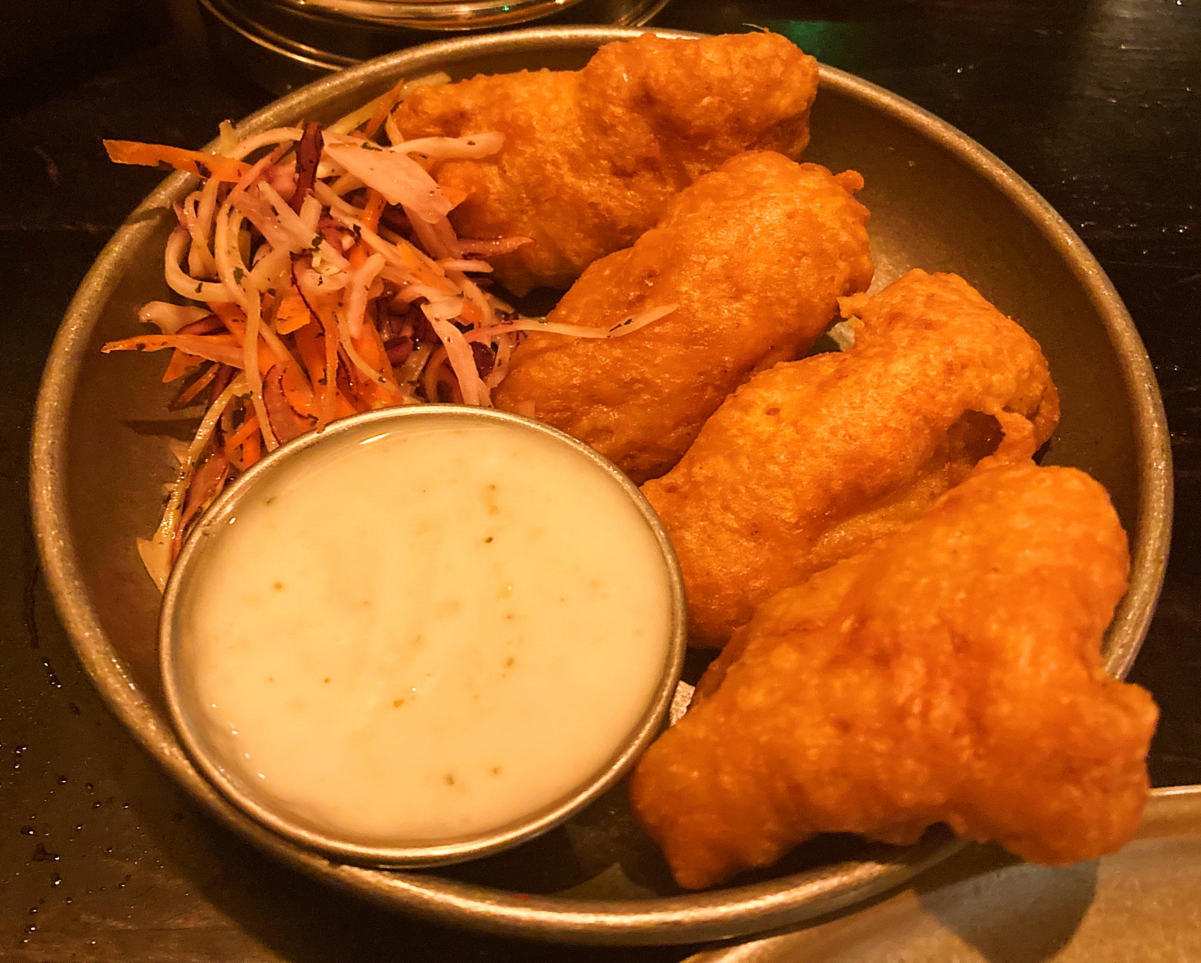 Cobras Pakora - fish fingers in batter made from Indias famous lager