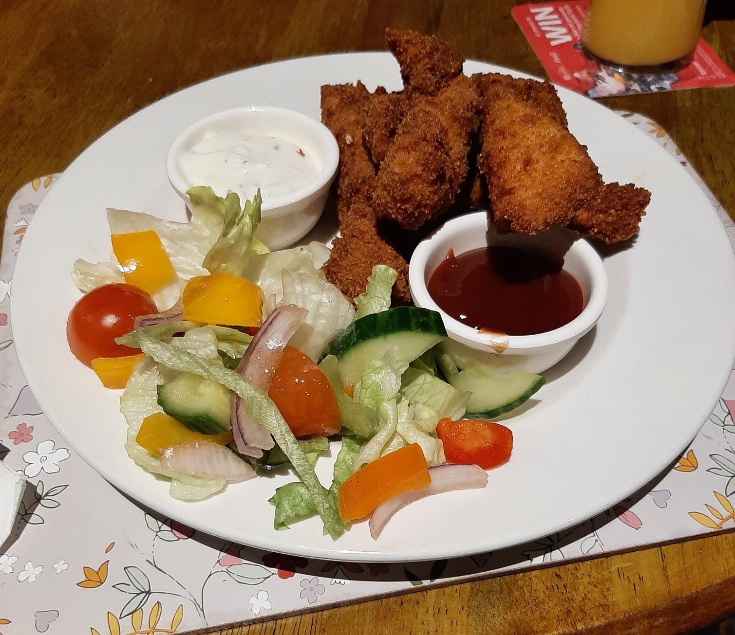 Homemade chicken goujons - a hearty starter so we were glad we shared