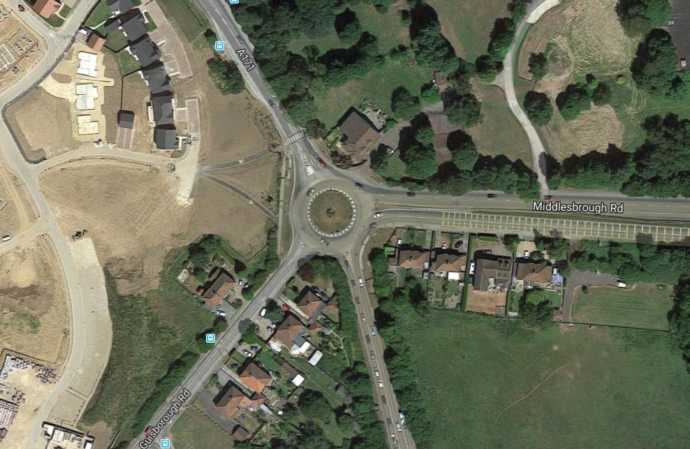 A Google Maps image of the original Swans Corner roundabout in Nunthorpe, Middlesbrough, before its revamp. Picture/credit: Google