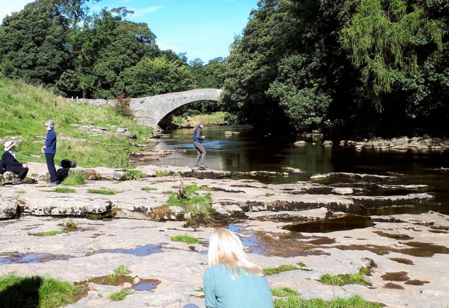 Walking the waterfalls of Stainforth in limestone country 
