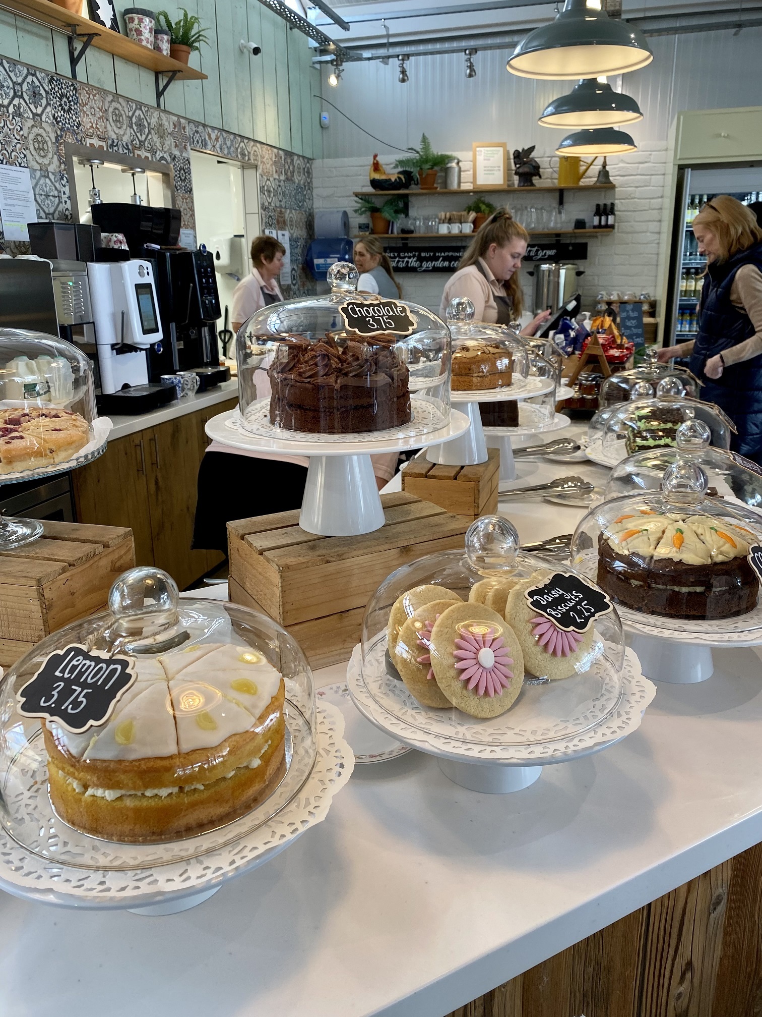 The vast selection of cakes and scones at Whitegates Nursery Cafe