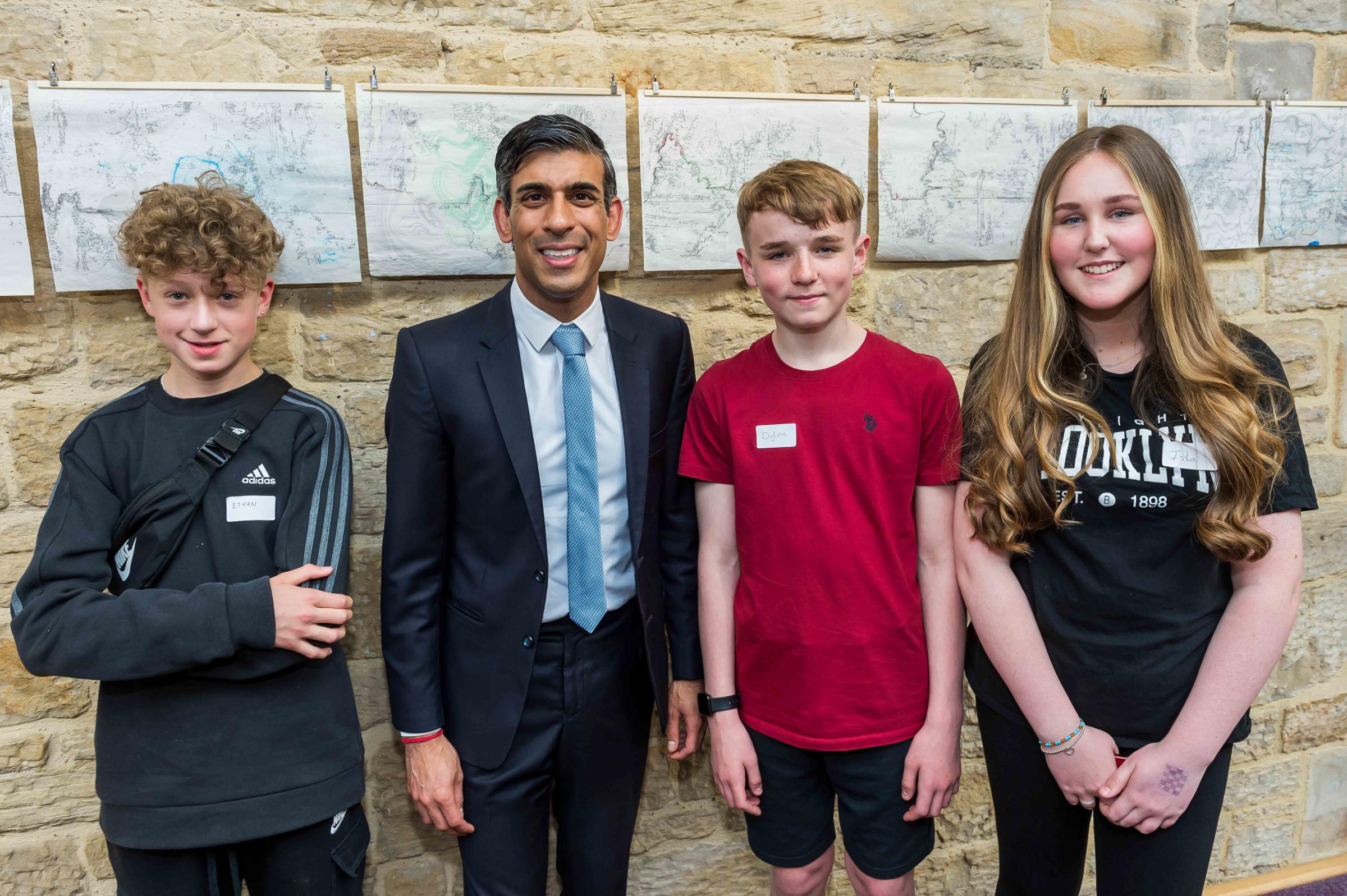 Rishi Sunak with Risedale School Students who created the artwork exhibited at the Station Gallery, at Swaledale Festival Chairmans Reception Picture: Gray Walker - Scenicview Gallery & Studio
