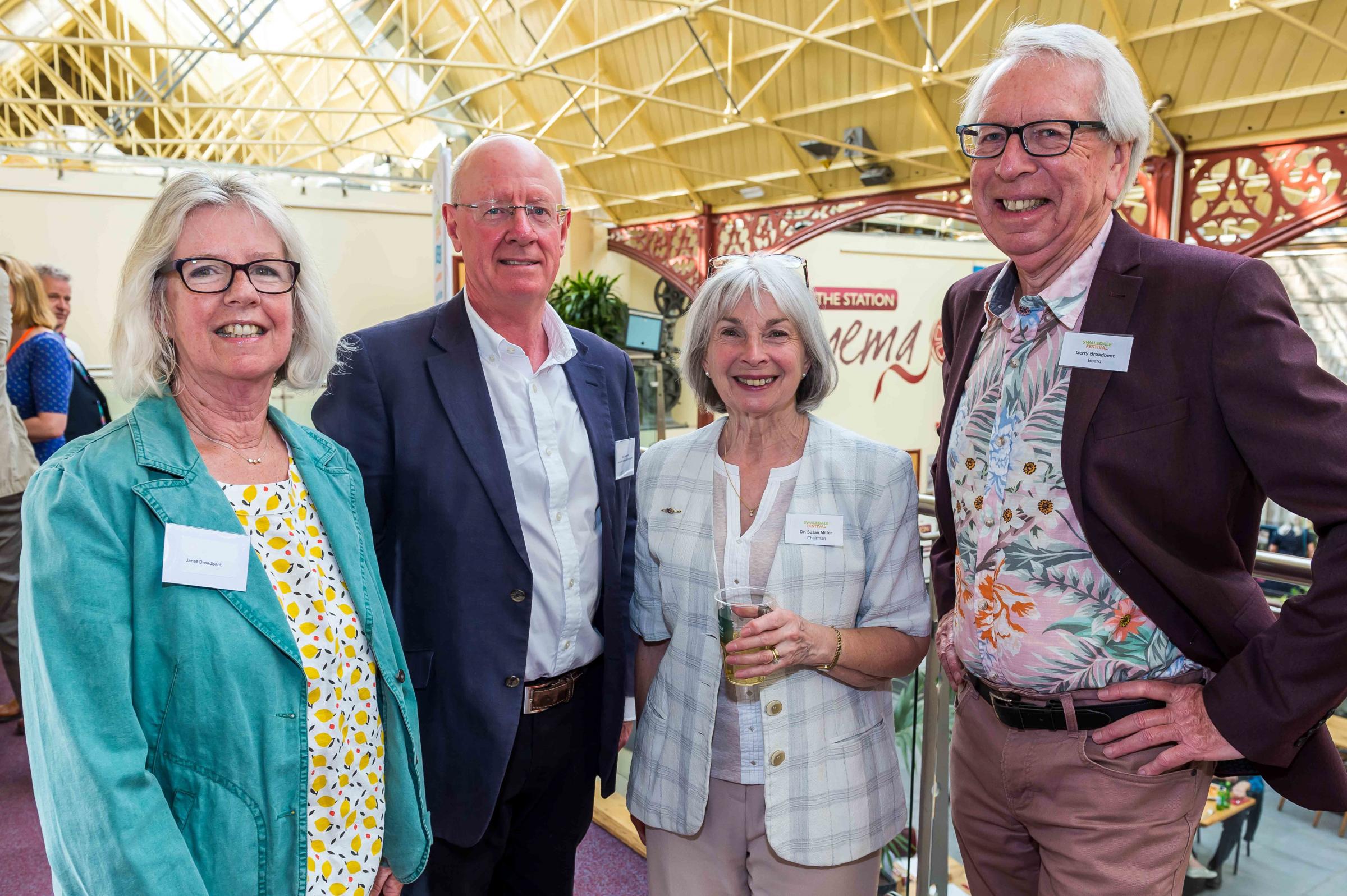 From left, Jan Broadbent, Neil Stevenson, Dr Susan Miller (Festival Chairman), and Gerry Broadbent at Swaledale Festival Chairmans Reception Picture: Gray Walker - Scenicview Gallery & Studio
