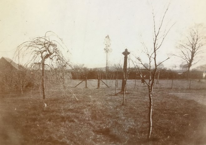 Northallerton town cross before 1913 in the garden of Standard House, Northallerton. Picture courtesy of Colin Narramore