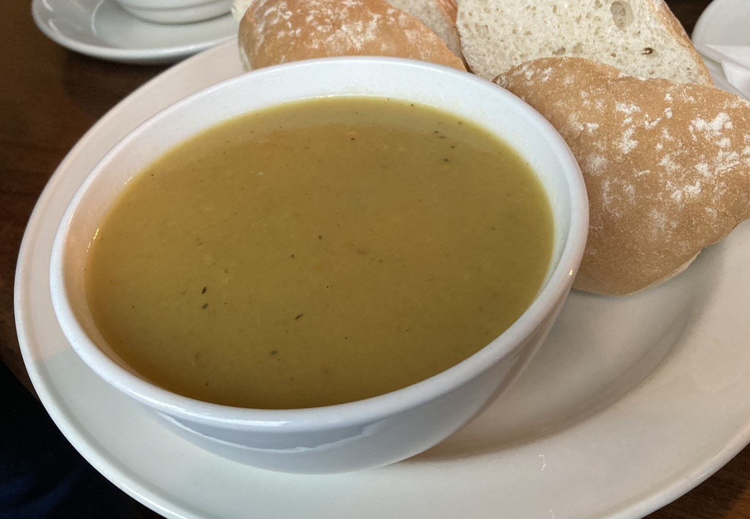 Leek and potato soup at Winters in Middleton-in-Teesdale