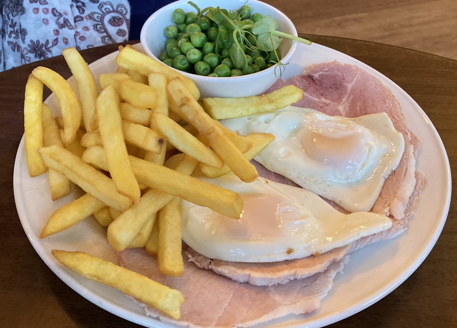Homecooked ham, egg and chips at Winters in Middleton-in-Teesdale