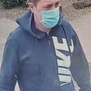 A CCTV image issued in connection with the theft of cigarettes from a shop in Middleton Tyas
