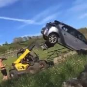 Watch as forklift truck rams car out of way after parking row in Teesdale Video: Facebook