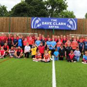 Members of the Saracens rugby squad and students from Richmondshire joined together for a coaching session