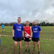 Richmond and Zetland Harriers at the Jolly Holly Jog 10K, from left, John Gray, Paul Ellis and Paul Berry
