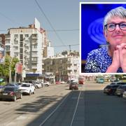 A street in Kyiv, Ukraine, main picture, Julie Ward, inset, Pictures: GOOGLE/NORTHERN ECHO