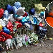 Floral tributes placed on Carmel Road South, Darlington following the death of Philip Plews, 17.