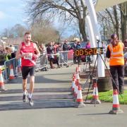 Rob Scott of Richmond and Zetland Harriers coming in to win the Thirsk 10 at the weekend